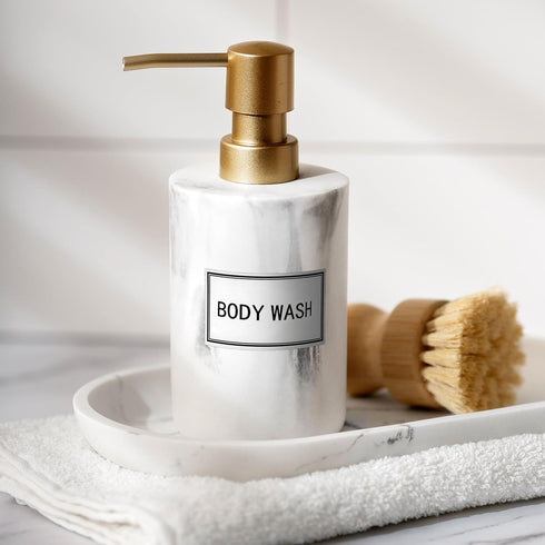 Alrhso 24 PCS Waterproof Labels for Bottles Bathroom Labels Shampoo Label Waterproof White Dish Soap for Bottles Travel
