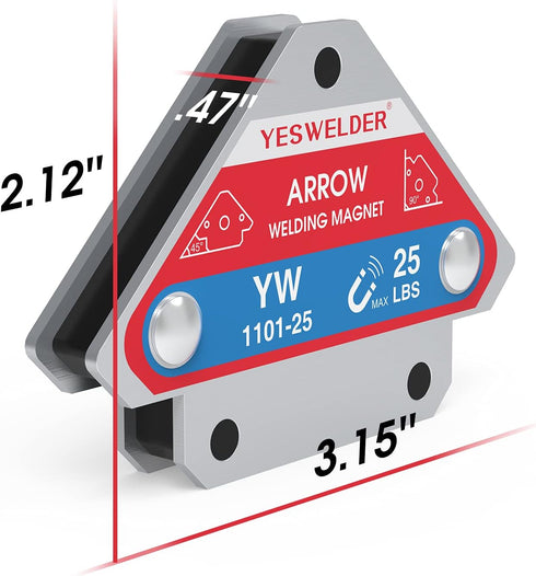 YESWELDER 25 LB Welding Magnet - 4 Pieces Magnetic Holder with 25 LBS Holding Power