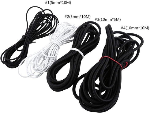 Yosoo 5mm 10mm Black Strong Elastic Bungee Rope, Shock Cord Tie Down for Replacement, Repair & Outdoors