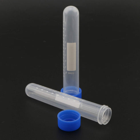 Centrifuge Tubes 10ml Round Bottom Plastic Test Tube Vials with Graduation and Writing Area, Pack of 20