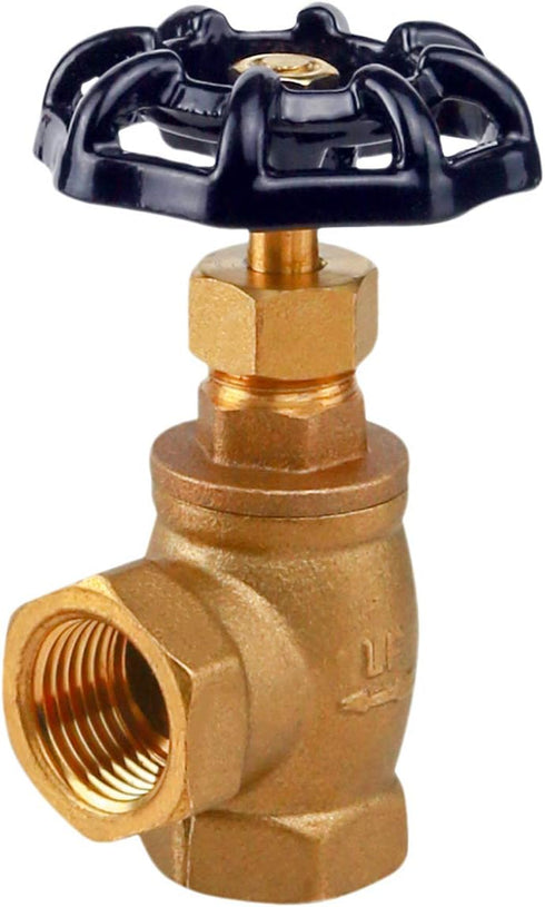 Everflow Supplies 74122-NL 1/2" Angle Short Globe Valve, Female Threaded IPS Connections