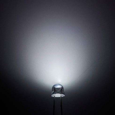Chanzon 100 pcs 5mm White Straw Hat LED Diode Lights, Clear Transparent Lens