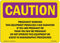 OSHA Caution Radiation Sign - Pregnancy Warning This Equipment Produces | Plastic