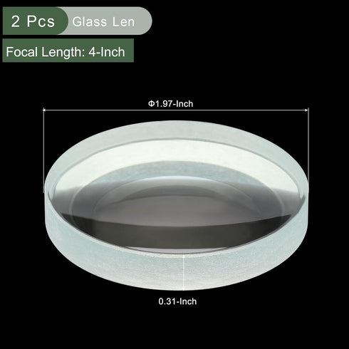 YOKIVE 2 Pcs Double Concave Lens, Clear Glass Optical Lenses | Make Telescope, Great for Photography, Optical Instruments Use (Clear, 100mm Focal Length)