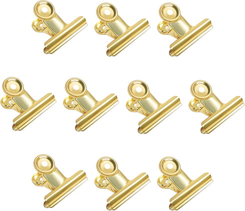 Gold Bull Hinge Paper Clips, Coideal 10 Pack, 2 Inch Stainless Steel Large Metal Binder Clips for Office Supplies