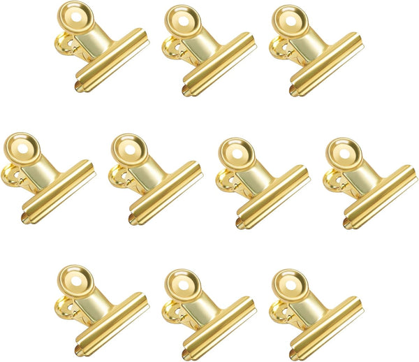 Gold Bull Hinge Paper Clips, Coideal 10 Pack, 2 Inch Stainless Steel Large Metal Binder Clips for Office Supplies