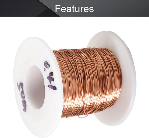 Fielect 0.41mm Inner Dia Magnet Wire Enameled Copper Wire Winding Coil 164Ft Length QA-1-155 Model