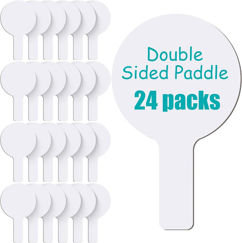 Zhehao Dry Erase Answer Paddles, 24 Pieces Bulk DIY Christmas Paddles for Games, Double Sided Mini Boards