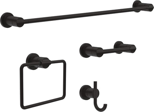 DELTA FAUCET NIC46-MB Nicoli Wall Mount Square Closed Towel Ring in Matte Black - Bath Hardware Accessory