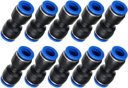 Metalwork Plastic Push to Connect Straight Union Pipe Tube Fitting, 10mm OD x 10mm OD, Straight Pneumatic Connector