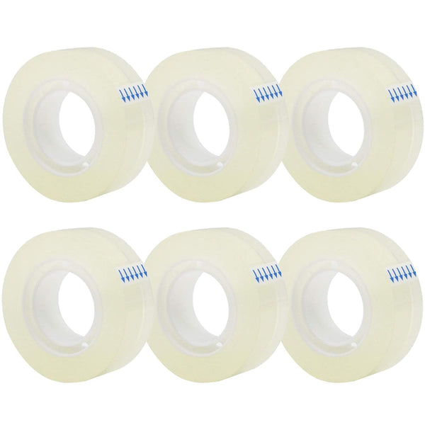 OWLKELA 6 Rolls Transparent Tape Refills, All-Purpose Glossy Tape for Office, Home, and School