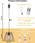 IP44 Battery Operated Chandelier with Remote, Waterproof Outdoor Pendant Light, No Wiring Needed Gazebo Lights