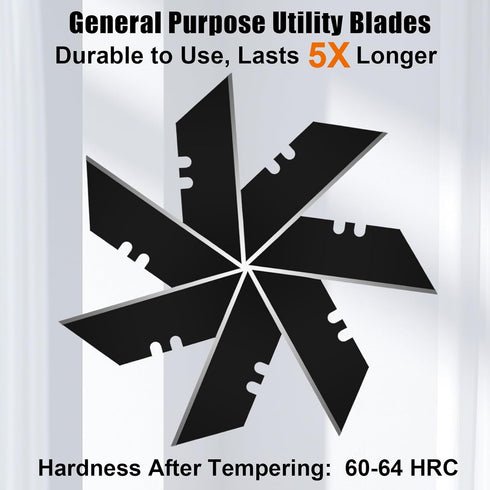 60 Pack SK2 Vickay Utility Knife Blades, Steel Heavy Duty Box Cutter Replacement Blades with Plastic Case, Standard