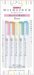 ZEBRA WKT7-5C-N Mildliner Highlighter, Faint Fluorescent Colors, 5 Colors