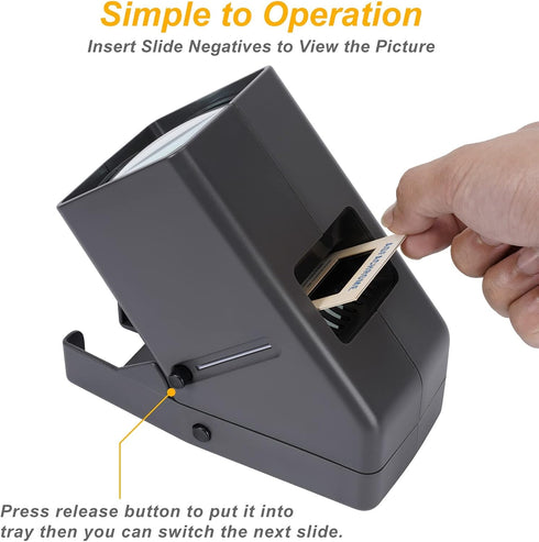 DGODRT 35mm 3X Slide Viewer, Film Negative and Slide Viewer with Magnification and LED Lighted Illuminated Viewing, USB