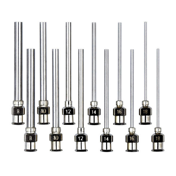 12 Pack Dispensing Needle Set - 1.97inch Stainless Steel Blunt Tip Luer Lock, 8, 10, 12, 14, 16, 18 Gauge