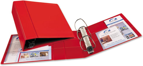 Avery Heavy-Duty 3 Ring Binder, 1 Red Binder, 4 Inch One Touch EZD Rings, 4.5 Inch Spine (79584)