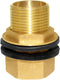 Hooshing Brass Bulkhead Fitting 3/4“ Male x 3/4" Female Thread Connector for Water Tanks, Aquariums, Pools