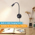 Dimmable Wall Mounted Reading Light with USB Charging Port, Plug-in LED Headboard Reading Light, Bedside Spot Wall
