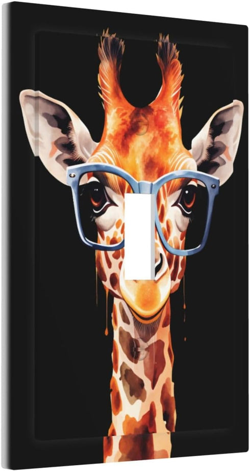 HTSAHKV 3 5 Inch Giraffe Wall Plate Light Switch Cover Single Gang Outlet Faceplate Print Plate Cover X
