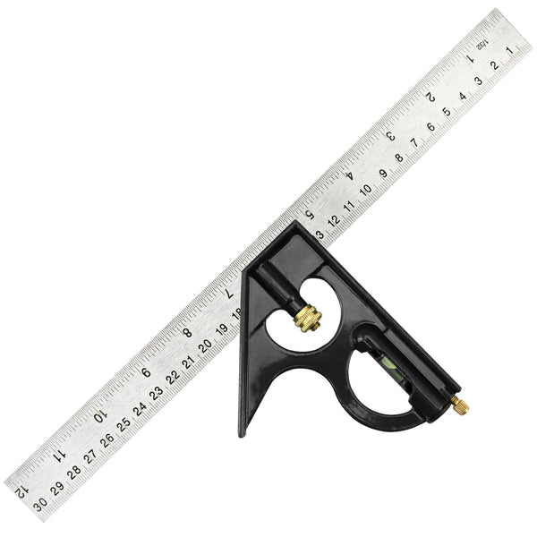 Nortools Combination Square Carpentry Tools, Metal-Body, Stainless Steel Blade Ruler for Accurate Woodworking Measure