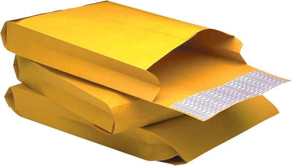 Quality Park Expansion Envelopes, Redi-Strip, Brown Kraft, 9 x 12 x 2, 25 per Pack