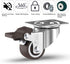 GBL 1" Small Caster Wheels with 2 Brakes + Screws - Set of 4 Low Profile Silent Casters for Cart and Furniture