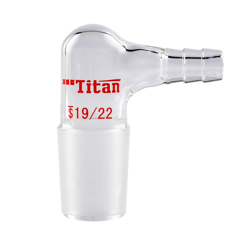 Glass 90 Degree Vacuum/Gas Adapter, Borosilicate Glass Bent Inlet with 19/22 Inner Joint
