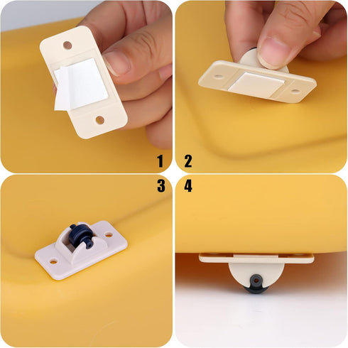 AIEX 8pcs Adhesive Wheels, Small Self-Adhesive Caster Wheels for Toy Car Storage Box, Shoe Racks, DIY