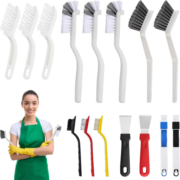 Cleaning Brush Set for Household V Shape Grout Brush, Multi-Purpose Household Cleaning