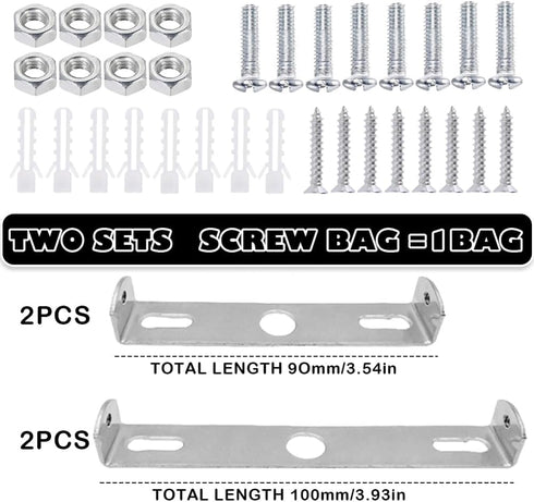 Elandy 4 90 mm 3.54 100 mm 3.93 Set Pcs Light Fixture Mounting Bracket Kit, / in & / in Ceiling Crossbar with Screws