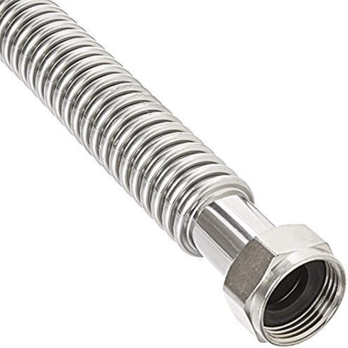 EZ-Fluid 12" x 3/4-Inch FIP Corrugated Flexible Stainless Steel Water Heater Connector Supply Line (1-Pc)