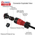 CNLINKO YM-20 Industrial Waterproof Connector, IP68 Circular Military Design Aviation Connector, M20 2-12 Pin Flange
