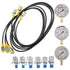 Hydraulic Pressure Test Kit with 6 Couplings, 3 Hoses and 3 Pressure Gauges 25/40/60Mpa for Excavator Machinery
