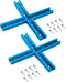 POWERTEC 71704 3" T-Track Intersection Kit, 2 Sets with Predrilled Mounting Holes for Woodworking Jigs