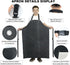 Apron,47.2x33.4 (Black,2 Pack) Thick Rubber Neoprene Heavy duty Waterproof Oil Resistant Work Aprons for Men