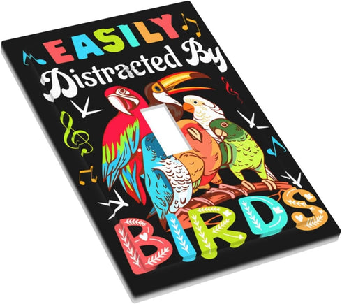Sturin 1 3X5 Easily Distracted by Birds Wall Plate Light Switch Cover Gang Single Toggle Toggle Switch Art Plates