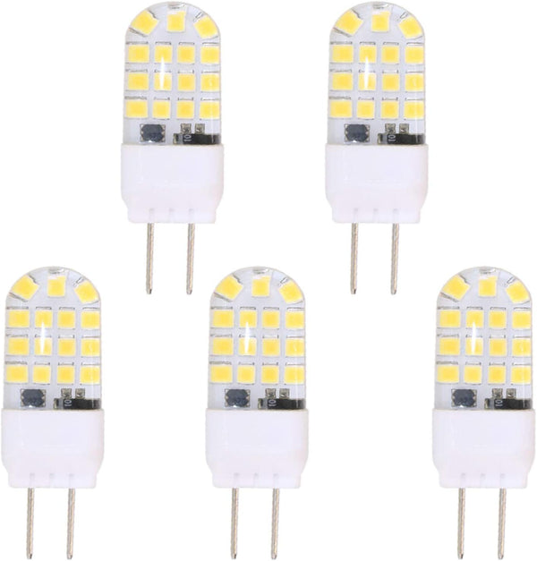 Lxcom Lighting 4W G6.35/GY6.35 Base LED Light Bulbs(5 Pack)- 110V Daylight White