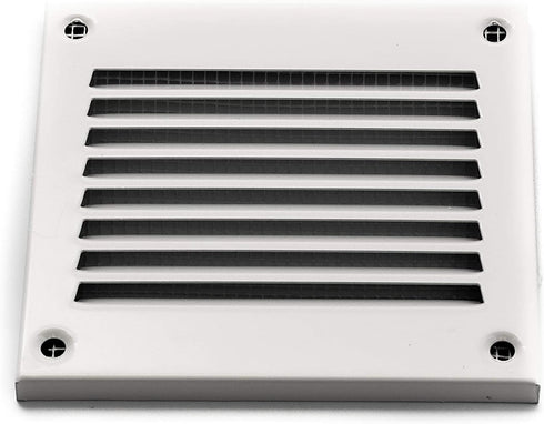 Vent Systems 4'' x 4'' Inch Pack of 2 White Air Vent Cover Metal Air Return Grill with Built in Pest Guard Screen HVAC Vent Cover for Home Improvement Vent Duct Cover 100x100 mm