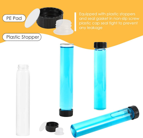 50ml Clear Glass Vials with Screw Caps and Plastic Stoppers, Small Liquid Sample Glass Test Tubes, Leak-Proof Glass Bottles, 12PCS by Cadbibe