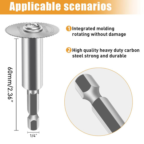 6pcs 2pc 1/4" FOTYBEl Cutting Wheel for Drill, Rotary Tool Cutting Discs with Steel Saw Blades, Hex Short Shank
