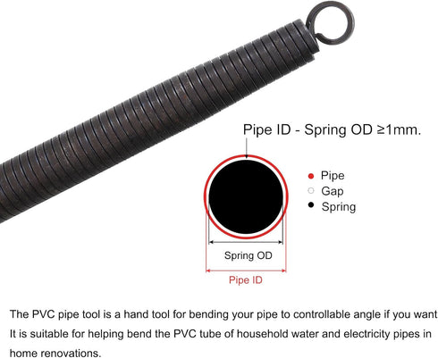 MECCANIXITY Spring Tube Bender, OD 18.8mm Steel Pipe for 3/4" PVC Pipe, 500mm Length for Home Renovations