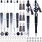 SUNNYCLUE DIY 12 Sets Beadable Pen Kit with Black White Acrylic Beads, Rhinestone Bubblegum Beads