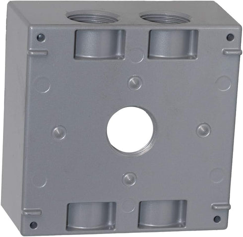 Sigma Electric, Gray, Size Sigma Engineered Solutions, 14353-5 3/4-Inch 5 Hole 2-Gang Box by Sigma Electric
