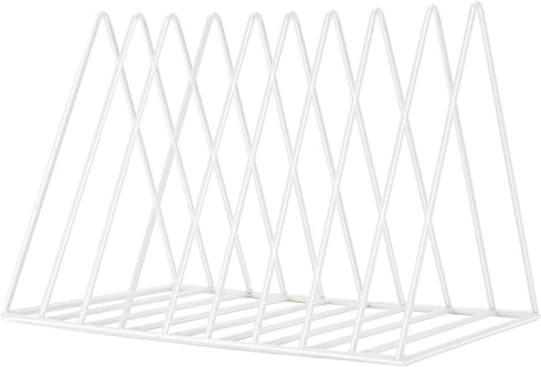 Sooyee 9 Slot White Magazine Holder - Desktop File Sorter Organizer for Home Office Decor
