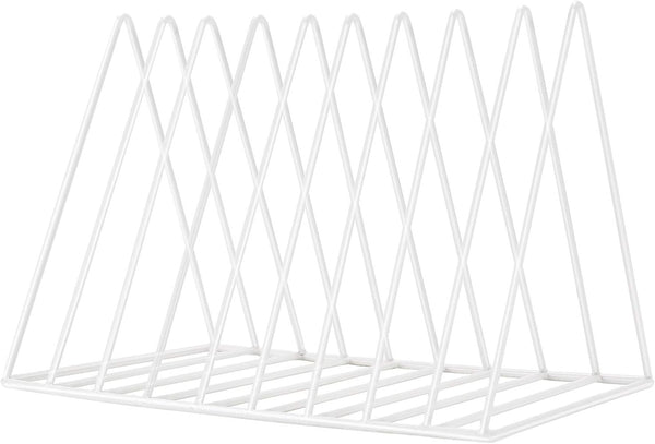 Sooyee 9 Slot White Magazine Holder - Desktop File Sorter Organizer for Home Office Decor