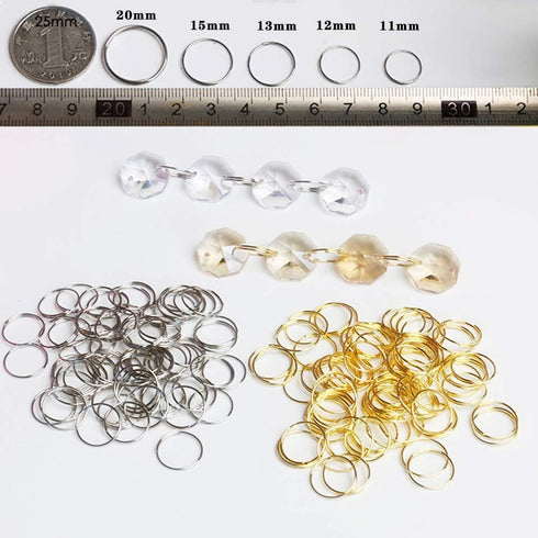 DERA 100pcs 20mm 304 (20mm, round stainless steel ring for Chandelier, Curtain,Suncatchers, Crystal Garland,Necklaces