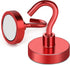MIKEDE Heavy Duty Magnetic Hooks, 80LB Strong Neodymium Magnet with Hook for Fridge, 4 Pack (Red)