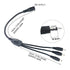 Litever Power Splitter, Black, 3 Way Y Adaptor, 1 Female Jack to 3 Male Plugs for CCTV Camera & LED Strip
