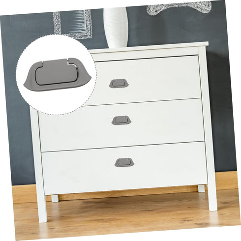 Housoutil Concealed Door Pull Handle Dark Grey Zinc Alloy Finger Flush Pulls for Sliding Barn Doors Effortless